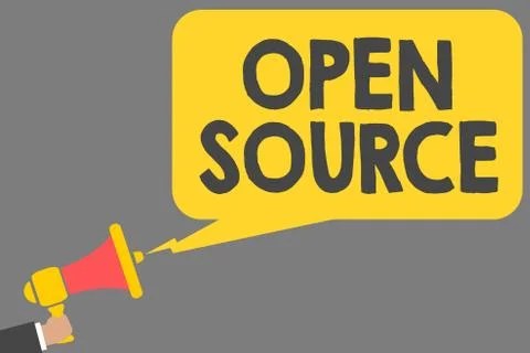 Word writing text Open Source. Business concept for denoting software which Stock Illustration