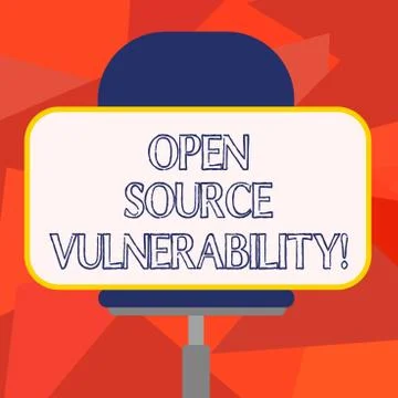 Word writing text Open Source Vulnerability. Business concept for Publicized Stock Illustration