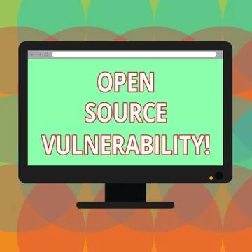 Word writing text Open Source Vulnerability. Business concept for Publicized Stock Illustration