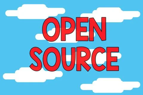 Word writing text Open Source. Business concept for denoting software which Stock Illustration