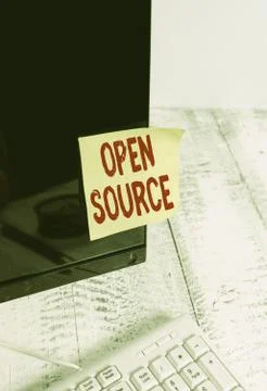 Word writing text Open Source. Business concept for denoting software which Stockfoto's