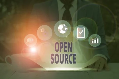 Word writing text Open Source. Business concept for denoting software which Foto stock