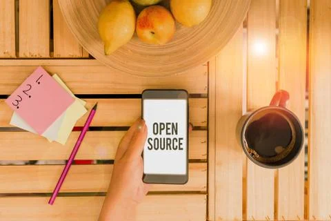 Word writing text Open Source. Business concept for denoting software which 写真素材