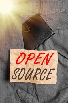 Word writing text Open Source. Business concept for contains the source code Stockfoto's