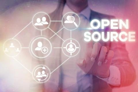 Word writing text Open Source. Business concept for contains the source code Stock Photos