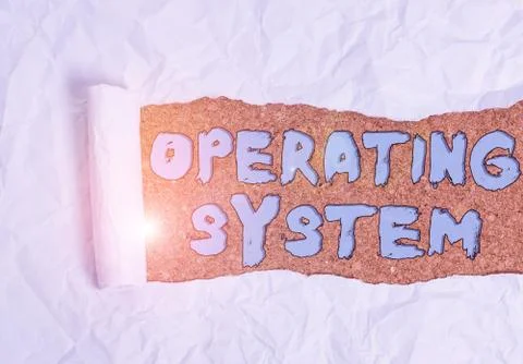 Word writing text Operating System. Business concept for software that supports Stock Photos