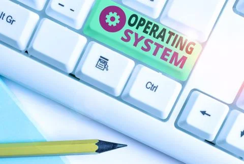 Word writing text Operating System. Business concept for software that supports Stock Photos