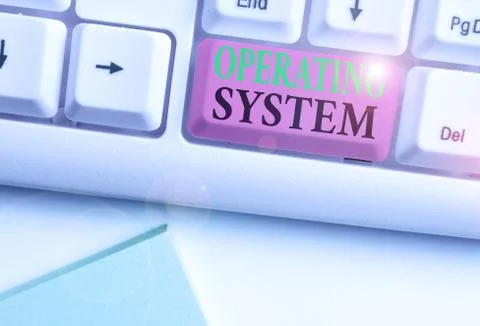 Word writing text Operating System. Business concept for software that supports Stock Photos