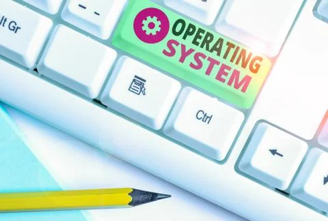 Word writing text Operating System. Business concept for software that supports Stock Photos