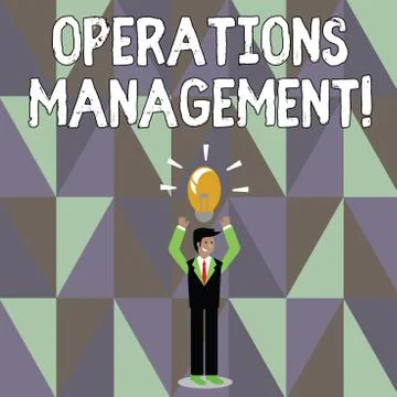 Word writing text Operations Management. Business concept for designing and Illustrazione stock