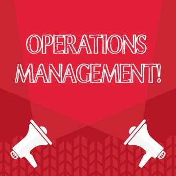 Word writing text Operations Management. Business concept for designing and Illustrazione stock