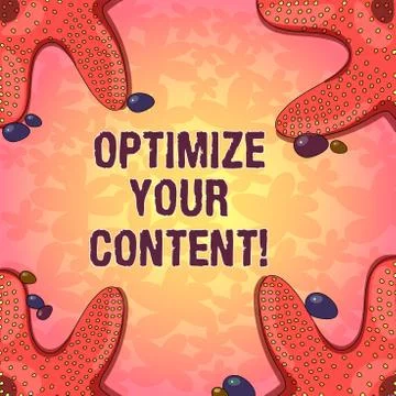 Word writing text Optimize Your Content. Business concept for process of making Stock Illustration