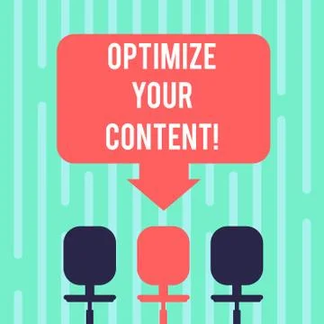 Word writing text Optimize Your Content. Business concept for process of making Illustrazione stock