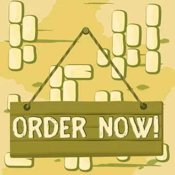 Word writing text Order Now. Business concept for confirmed request by one party 库存插图