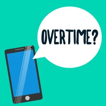 Word writing text Overtime question. Business concept for Time worked in addi Stock Illustration