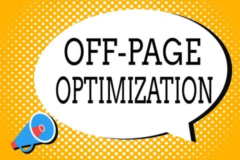 Word writing text Off Page Optimization. Business concept for Website External 스톡 일러스트