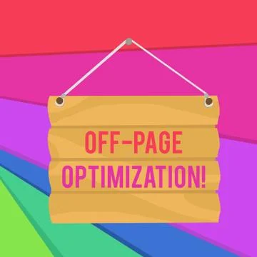 Word writing text Off Page Optimization. Business concept for Website External 스톡 일러스트