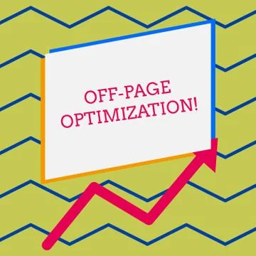 Word writing text Off Page Optimization. Business concept for Website External 스톡 일러스트