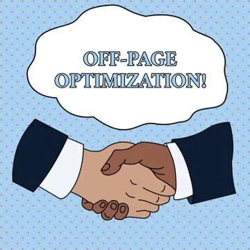 Word writing text Off Page Optimization. Business concept for Website External 스톡 일러스트