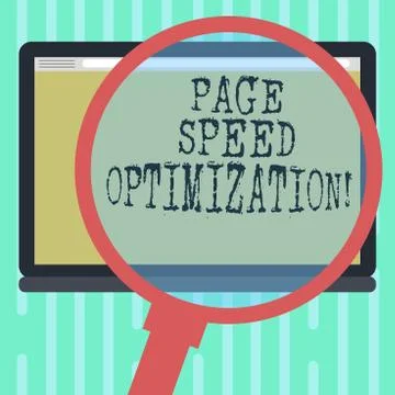 Word writing text Page Speed Optimization. Business concept for Improve the Stock Illustration