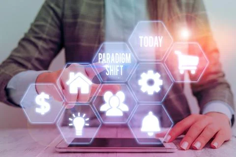 Word writing text Paradigm Shift. Business concept for fundamental change in Stock Photos