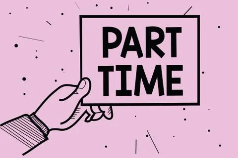 Word writing text Part Time. Business concept for A work or job that is not 库存插图