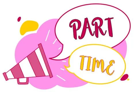 Word writing text Part Time. Business concept for A work or job that is not 库存插图
