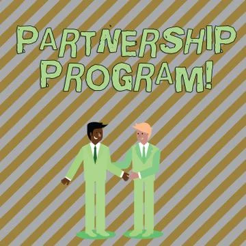 Word writing text Partnership Program. Business concept for selling the vendor s Stockillustratie