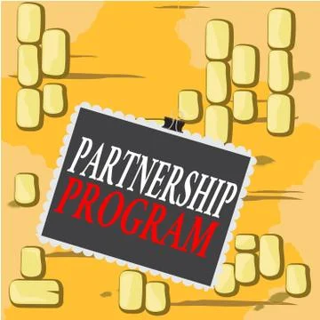 Word writing text Partnership Program. Business concept for selling the vendor s Ilustración de archivo