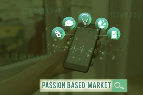 Word writing text Passion Based Market. Business concept for Emotional Sales Foto stock