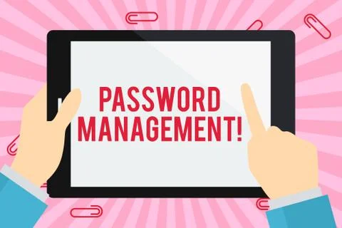 Word writing text Password Management. Business concept for software used to Stockillustratie