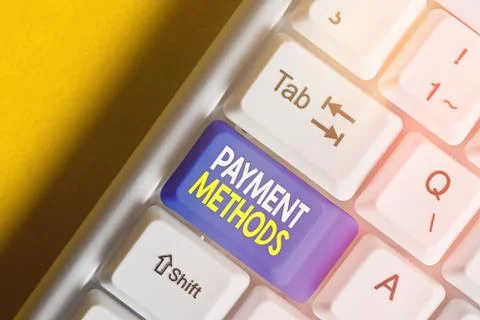 Word writing text Payment Methods. Business concept for Several ways utilized to Stock Photos