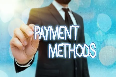 Word writing text Payment Methods. Business concept for Several ways utilized to Stock Photos