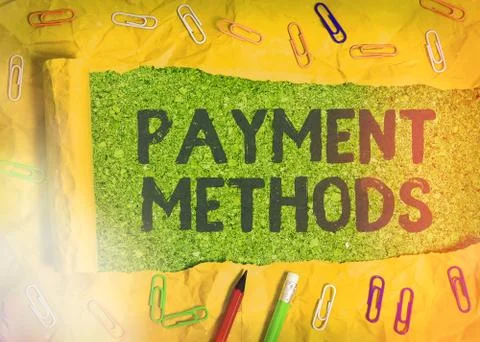 Word writing text Payment Methods. Business concept for Several ways utilized to Stock Photos