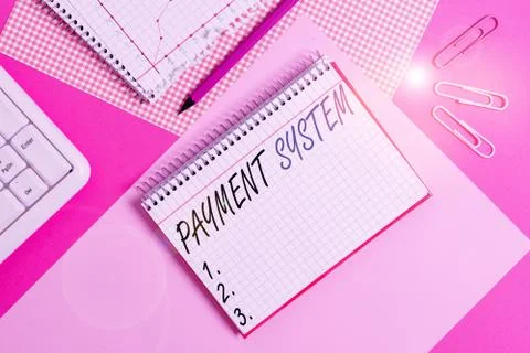 Word writing text Payment System. Business concept for a system used to pay or Stock Photos