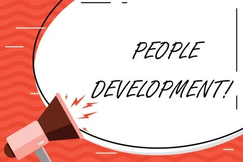 Word writing text People Development. Business concept for Encouraging employees Stockillustratie
