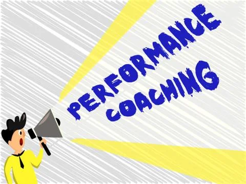 Word writing text Performance Coaching. Business concept for Facilitate the Stock Illustration
