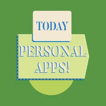 Word writing text Personal Apps. Business concept for App for secure password Stock Illustration