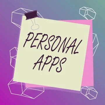 Word writing text Personal Apps. Business concept for App for secure password Stock Illustration