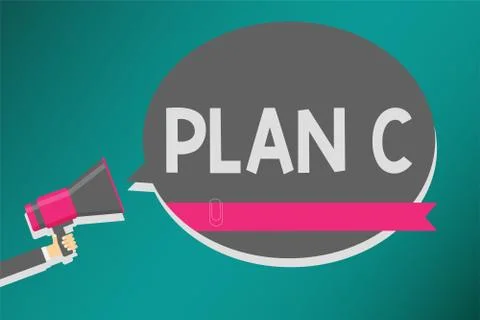 Word writing text Plan C. Business concept for ones last Backup strategy Illustrazione stock