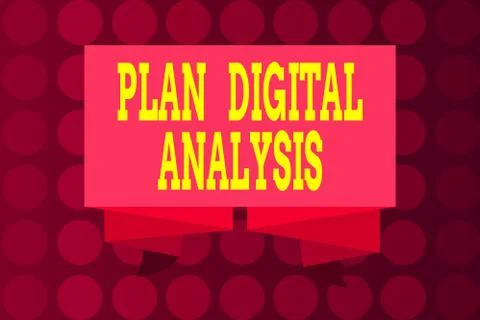 Word writing text Plan Digital Analysis. Business concept for sales data and Illustrazione stock