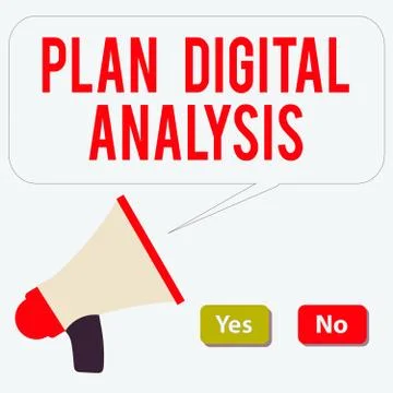 Word writing text Plan Digital Analysis. Business concept for sales data and Stock Illustration