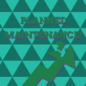 Word writing text Planned Maintenance. Business concept for reventive Stock Illustration