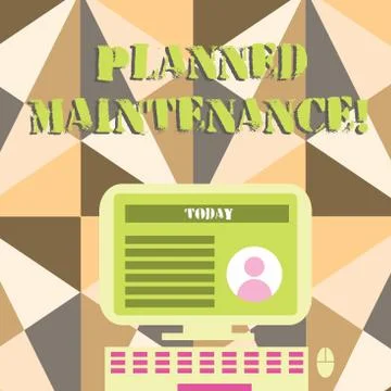 Word writing text Planned Maintenance. Business concept for reventive Stock Illustration