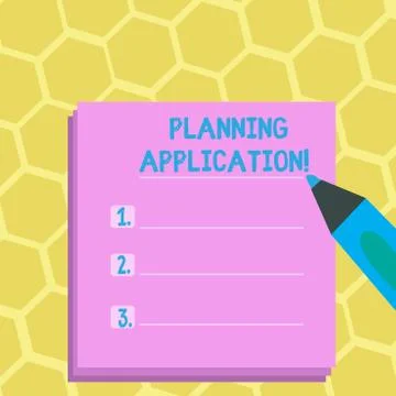Word writing text Planning Application. Business concept for request to a local Stock Illustration