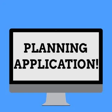 Word writing text Planning Application. Business concept for request to a local Illustrazione stock