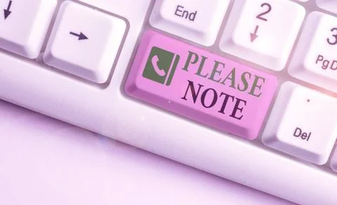 Word writing text Please Note. Business concept for formal way to direct showing 스톡 사진