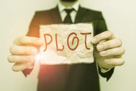 Word writing text Plot. Business concept for sequence of events inside a story Stock Photos