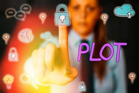 Word writing text Plot. Business concept for sequence of events inside a story Stock Photos