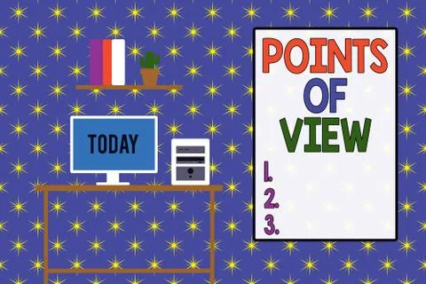 Word writing text Points Of View. Business concept for Interpretation Opinion Stock Illustration